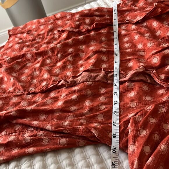 Universal Thread Boho Ruffle Orange Short Sleeve Top Size Medium - Picture 6 of 7